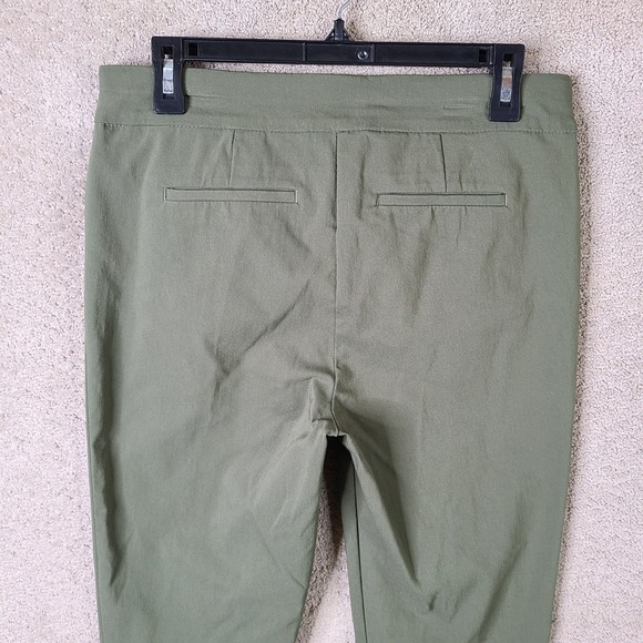 Chicos Pants Womens 0.5 (US 6R) Olive Green Ponte Ankle Pull On Stretch - Picture 4 of 11
